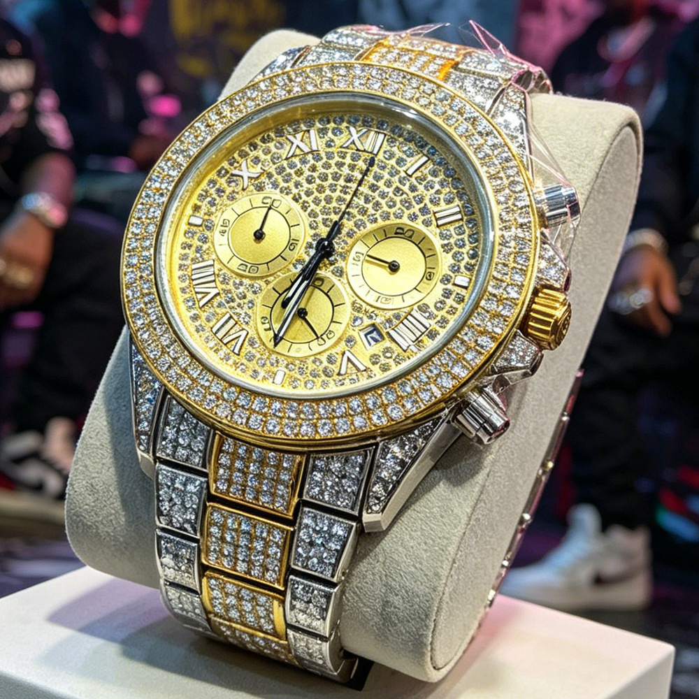 NO Logo Silver Gold Full Diamo - đánh giá và giá Jewelry Watches Brands