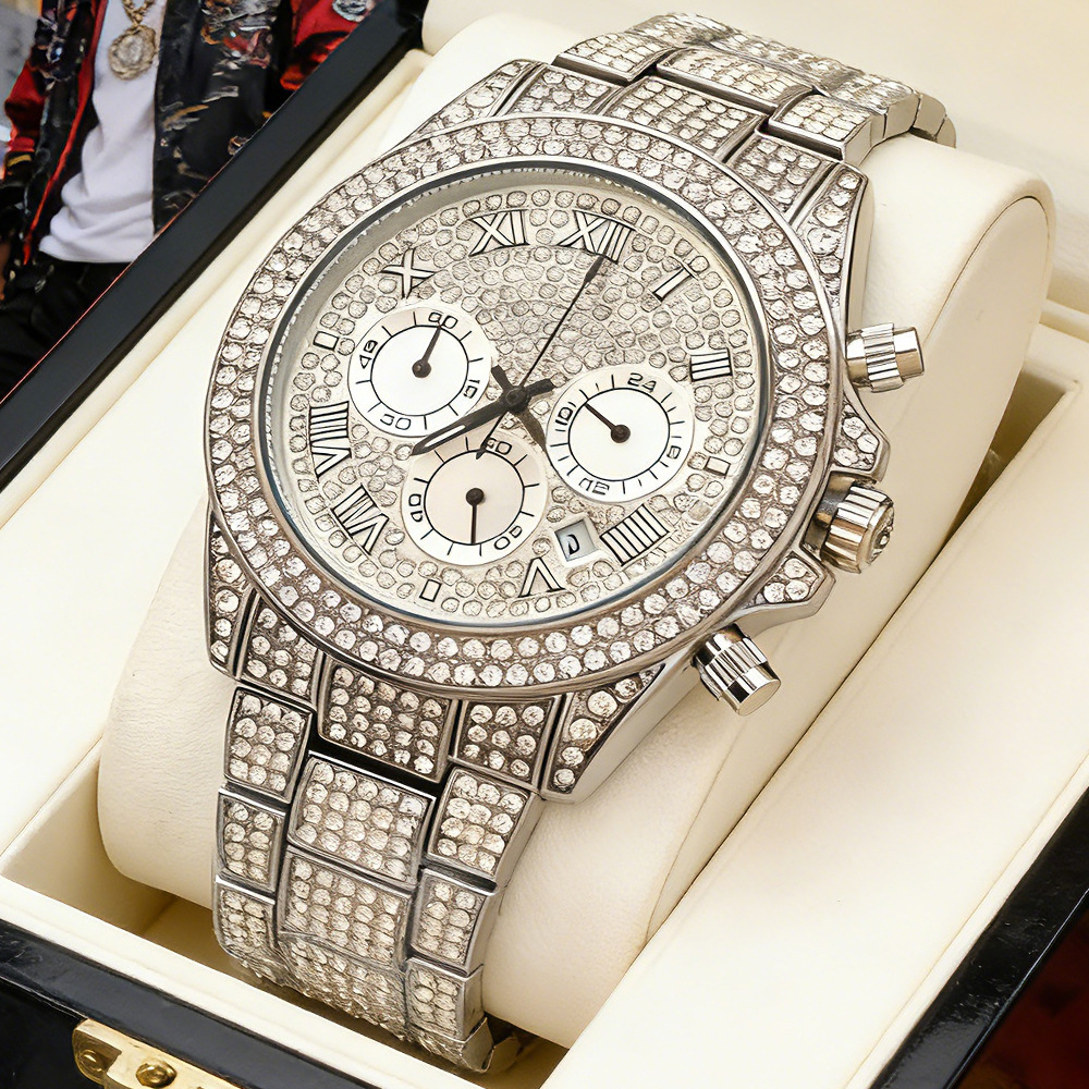 NO Logo Silver Gold Full Diamo - đánh giá và giá Jewelry Watches Brands