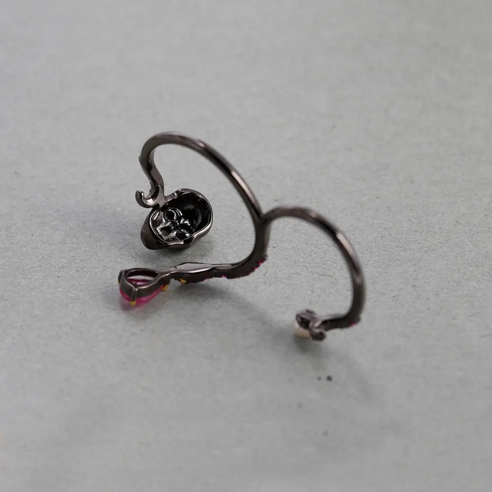 GEM'S BALLET Natural Ruby Gems - đánh giá và giá Gothic Skull Ring