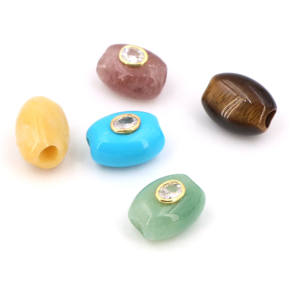 Natural Stone Big Hole Flat Bu - đánh giá và giá Gemstone Bracelet Healing