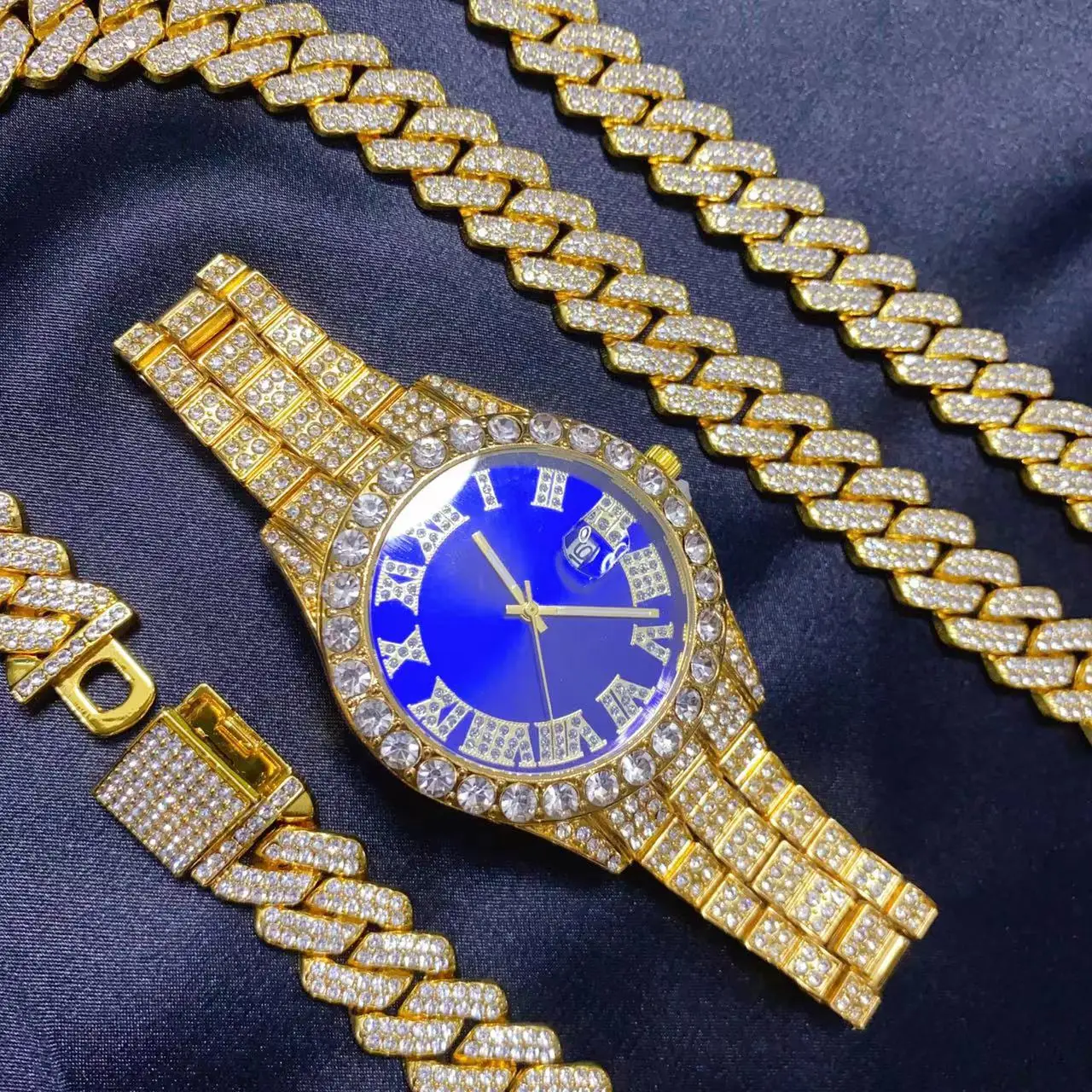 3PCS Hip Hop Calendar Watch Ne - đánh giá và giá Icebox Jewelry Watches
