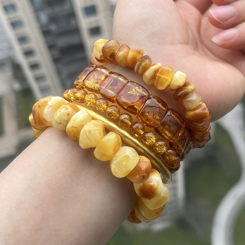 100% Real Yellow Amber Bracele - đánh giá và giá Gemstone Bracelet Healing