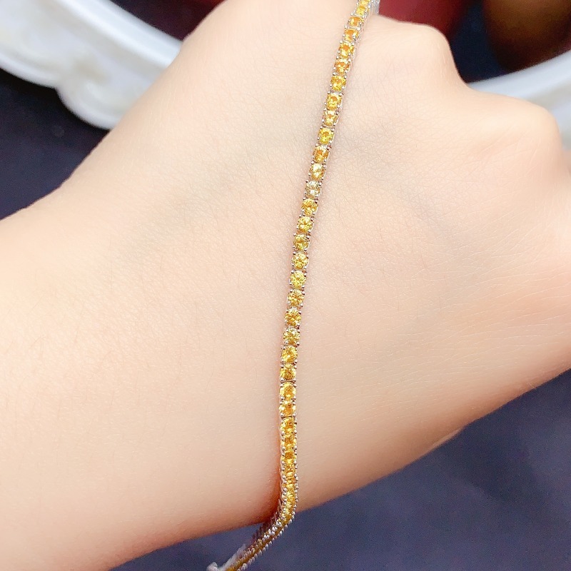 Natural  Citrine Tennis Bracel - đánh giá và giá Gemstone Bracelet Healing