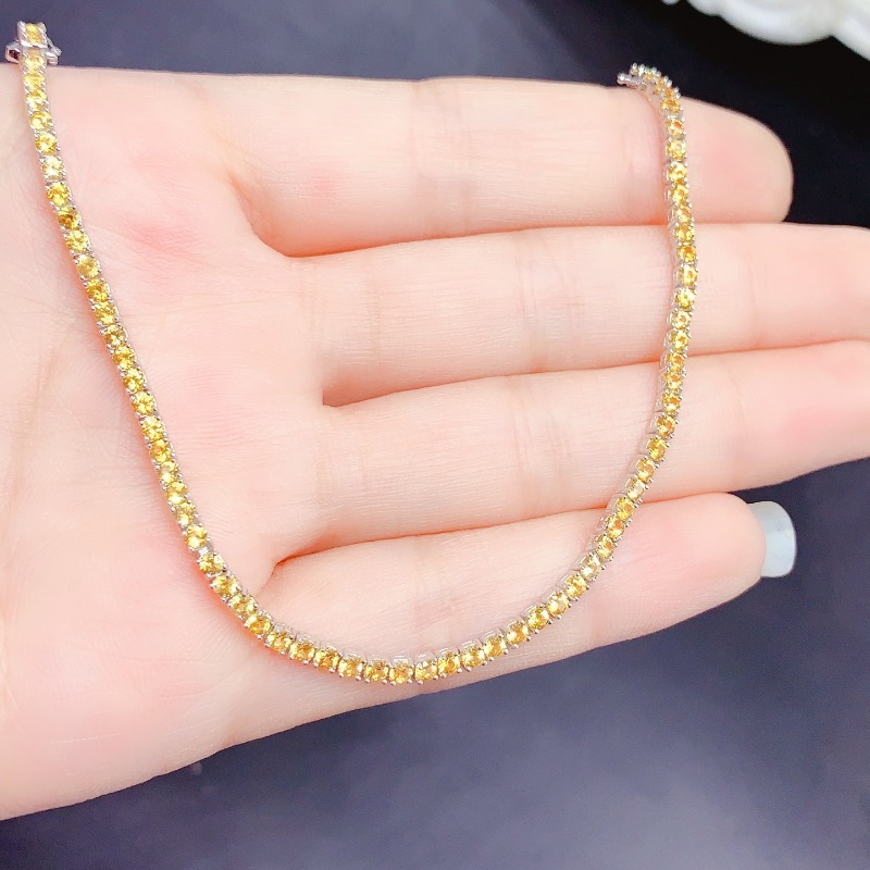 Natural  Citrine Tennis Bracel - đánh giá và giá Gemstone Bracelet Healing