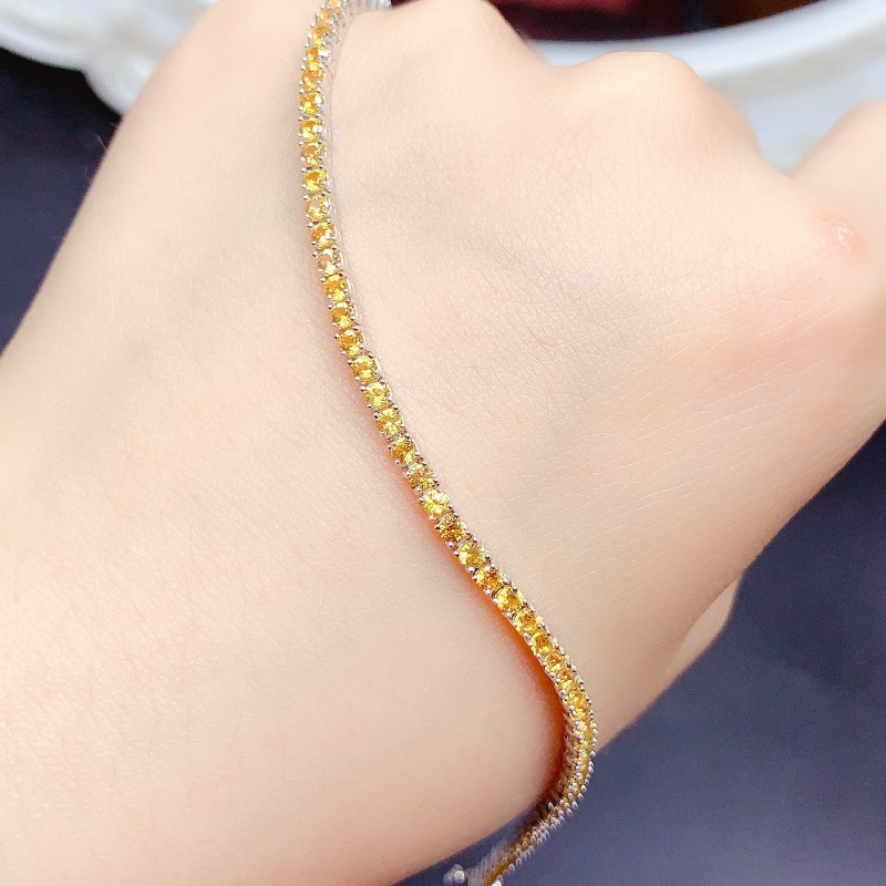Natural  Citrine Tennis Bracel - đánh giá và giá Gemstone Bracelet Healing