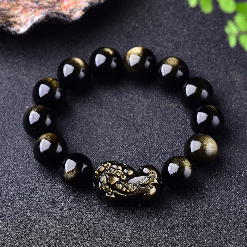 Natural Gold Obsidian Bracelet - đánh giá và giá Gemstone Bracelet Healing