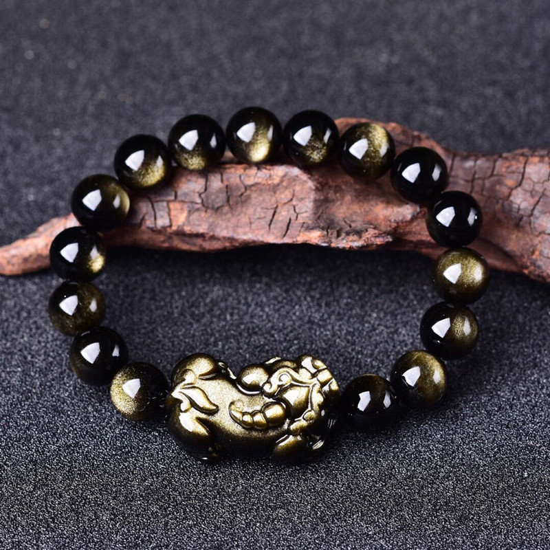 Natural Gold Obsidian Bracelet - đánh giá và giá Gemstone Bracelet Healing