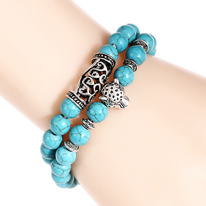 Premium 2Pcs/Set Leopard Beade - đánh giá và giá Gemstone Bracelet Healing