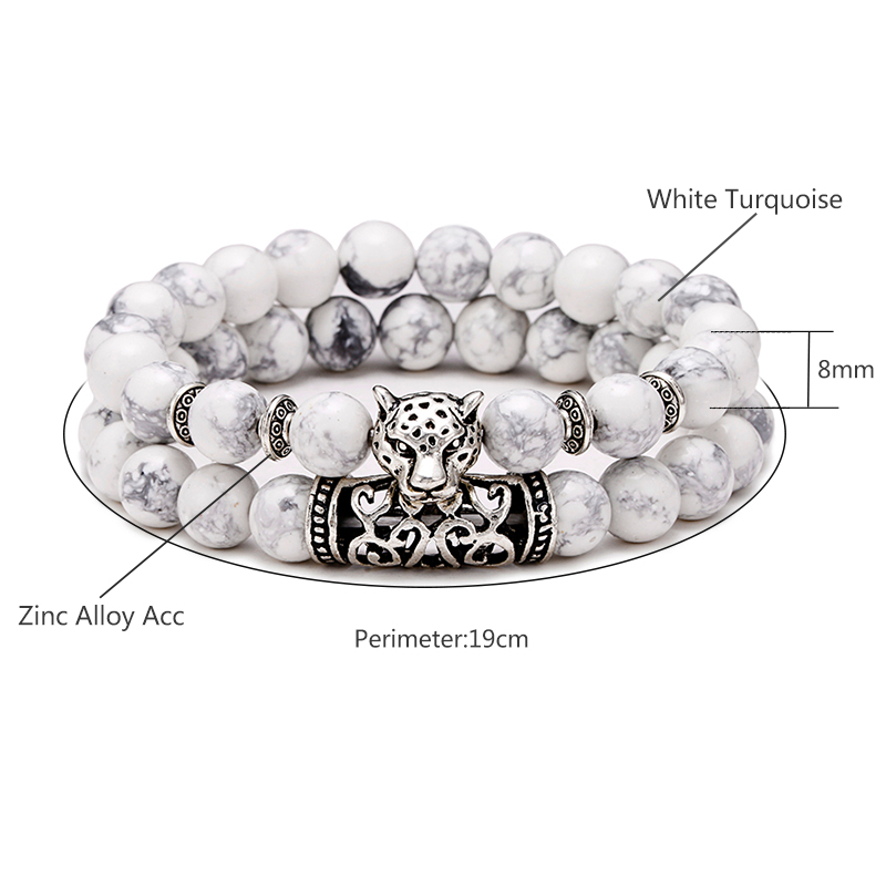 Premium 2Pcs/Set Leopard Beade - đánh giá và giá Gemstone Bracelet Healing