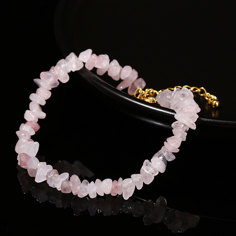 JD Natural Pink Quartz Gravel  - đánh giá và giá Gemstone Bracelet Healing
