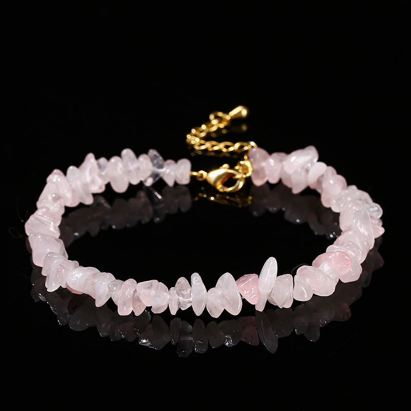 JD Natural Pink Quartz Gravel  - đánh giá và giá Gemstone Bracelet Healing