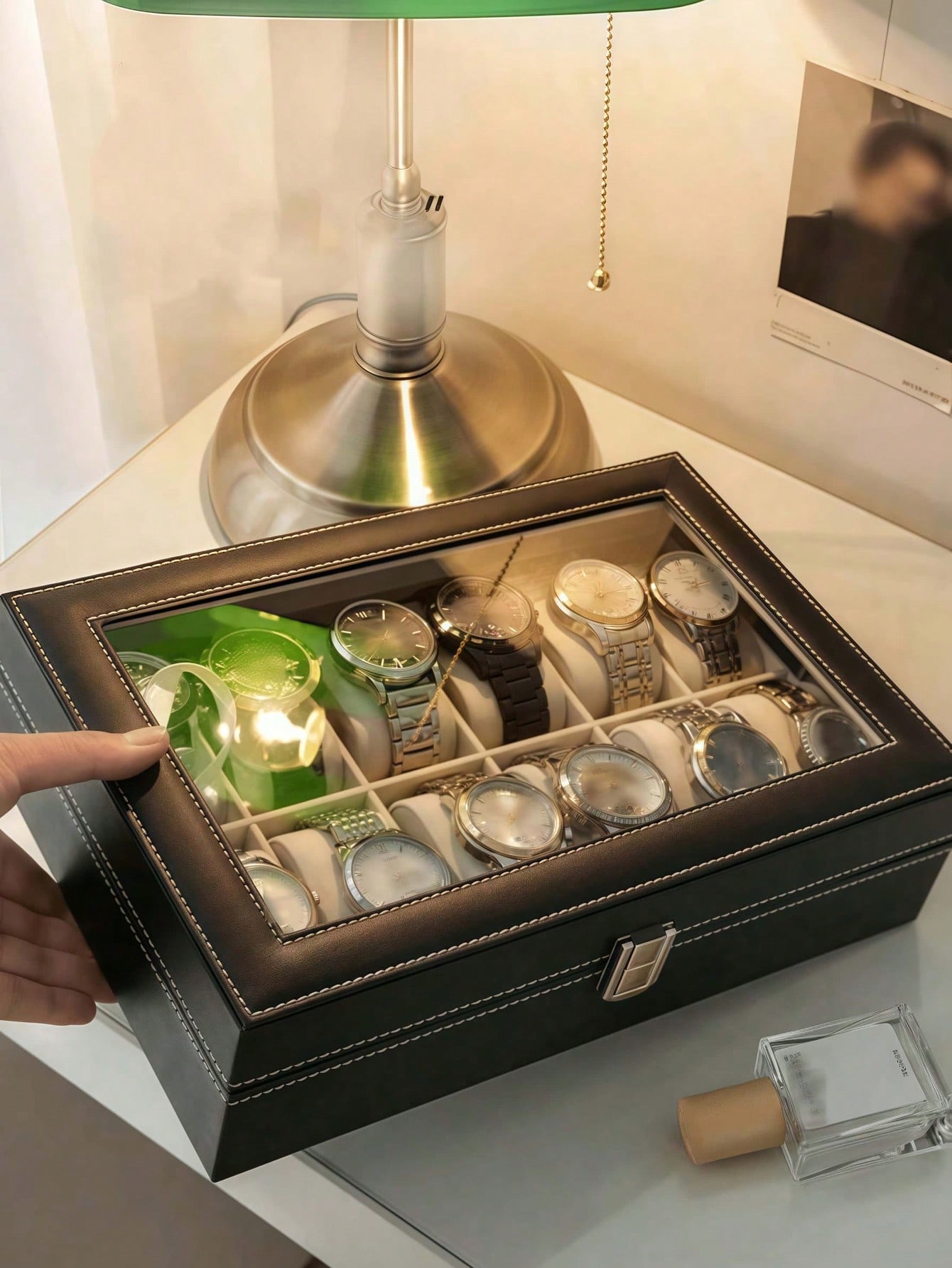 Leather Watch Box with Lock, L - đánh giá và giá High Jewelry Watches