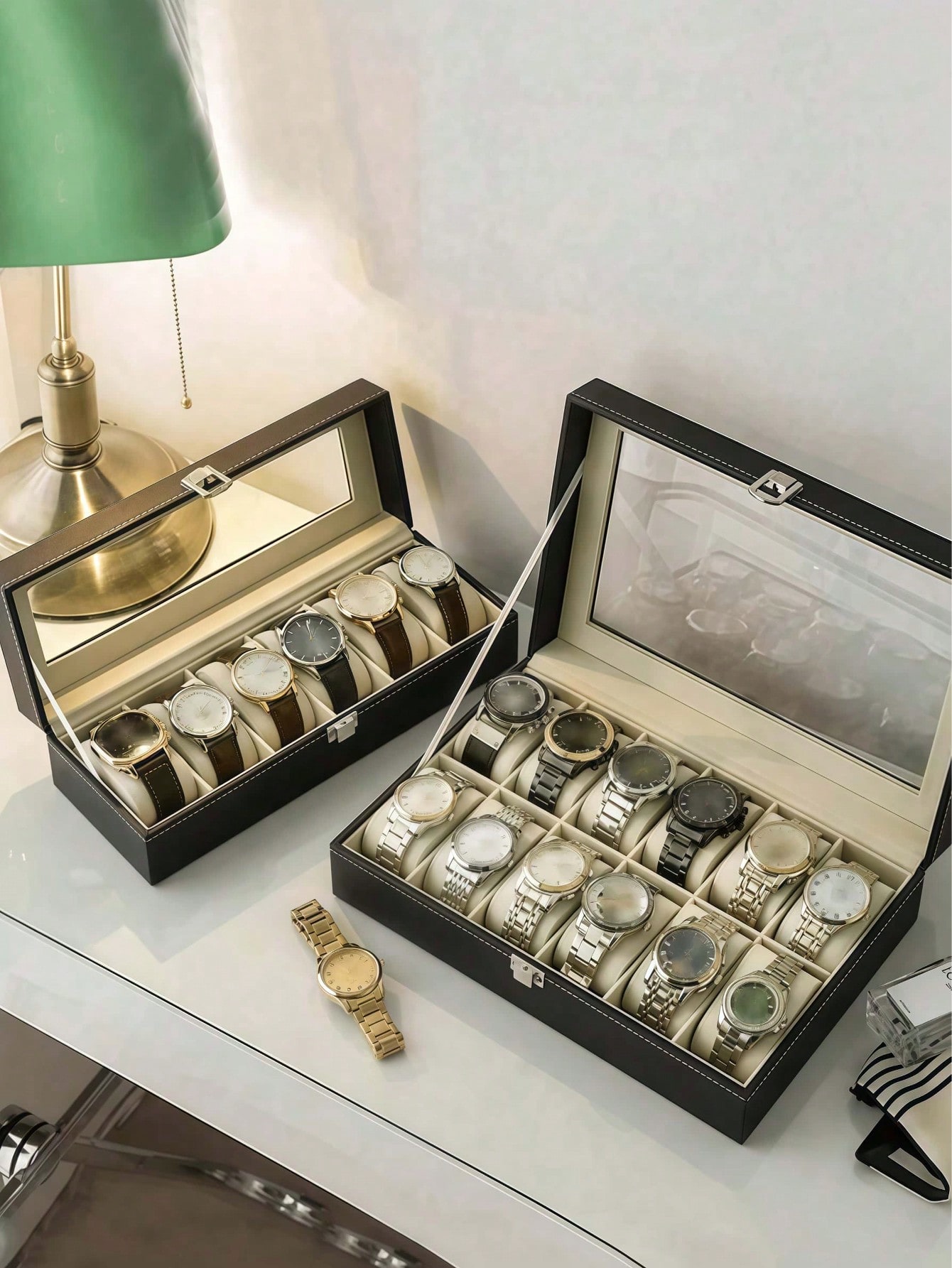 Leather Watch Box with Lock, L - đánh giá và giá High Jewelry Watches