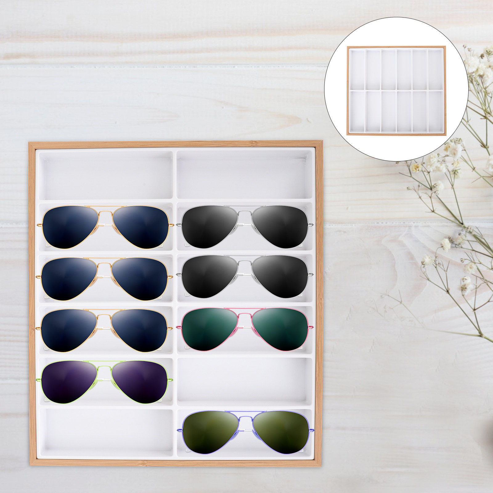 Glasses Display Tray 12-Grid W - đánh giá và giá Watches Jewelry Holder